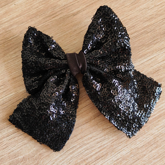 Black Sequence Love Bow